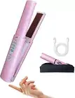 Cordless Titanium Flat Iron for Short Hair, Travel Hair Straightener and Curler