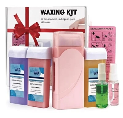 Roll On Wax kit Waxing Warmer Wax Roller Hair Removal Body Face Leg Soft Heater