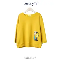 在飛比找momo購物網優惠-【betty’s 貝蒂思】貓頭鷹印花七分袖T-shirt(共