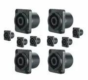 SPEAKON SPEAKER CABLE 4 WIRE PANEL MOUNT AUDIO CONNECTORS TOTAL OF 10 FEMALE