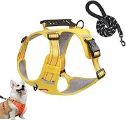 Cozy Harness, Getchewie Dog Harness, Pull Dog Harness with Leash Set, Adjustable Vest with Reflective for Small Medium Large (Yellow,XL)