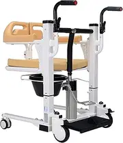 Hydraulic Patient Lift Wheelchair Commode for Home Multifunctional Nursing Lift Transport Wheelchair Moving Machine W/180° Split Seat & Potty Portable Transfer Aid Home Lifter for Disabled