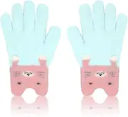 [ALLY-MAGIC] Kids Winter Cat Gloves,Warm Knitted Soft Gloves Cute Knit Gloves Full Finger Gloves Stretchy Kid Mittens, Fluffy Warm Knit Gloves for Boys Girls Xmas Gift Outdoor School Y11XMST
