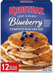 Krusteaz Complete Pancake Mix, Blueberry Pancake Mix, 25.2-Ounce Box (Pack of 12)
