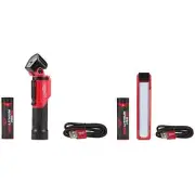 Milwaukee LED Flashlight 500 Lumens + LED Floodlight 445 Lumens USB Rechargeable