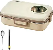 Stainless Steel Bento Box,4 Compartment Design,Lunch Case With Tableware,Separate Soup Bowl,Food Storage Containers Set,for Travellers, Campers, Workers, Students
