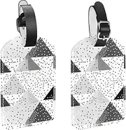[VTGHDEEQ] Luggage Tag,Bag Tags for Luggage,Travel Suitcase Tags,Black Gray White Geometry,2-Pc