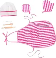 CRILSTYLEO Children's Cooking Set Kids Baking Tools Play Kitchen Supplies Chef Kit with Apron Ideal for Little Chefs