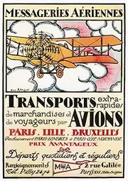 Aviation Poster 1919 Nposter for A French Airline Depicting A Breguet 14 Passenger Biplane 1919 Poster Print by (24 x 36)