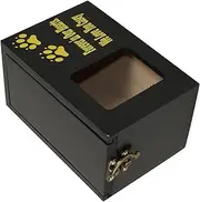 Parliky Wooden Pet Memorial Urn for Cat Dog Durable Ash Container with Photo Frame Elegant Keepsake for Pet Loss Remembrance