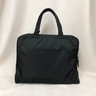 Prada 黑色尼龍手提包公事包鎖頭包 B8493