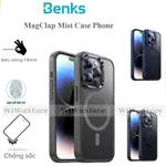 IPHONE 15 PRO MAX 啞光手機殼,15 PRO 防震彩色邊框 BENKS MAGCLAP MIST 手機殼