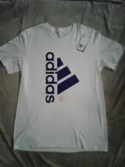 Adidas white graphic amplifier tee Mens Medium NEW 100% cotton