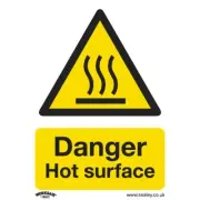 Sealey Warning Safety Sign - Danger Hot Surface - Rigid Plastic - Pack of 10 SS4