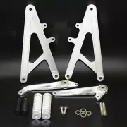 Silver Rearset Footrests Foot Rest Pegs For HONDA RS125GP RS 125 GP RS125 GP125