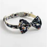 Choker Pet Supplies Pet Printed Bow Collars Adjustable with The Bell Small Daisies Sunflower Cat and Dog Collars Pet Pet Accessories (Color : 2, Size : 1.0 30 Cm)
