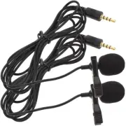 2 Pcs Lavalier Microphone Interview Recording Mini Microphones Lapel
