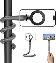 Magnetic Flexible Phone Mount Clamp Tripod Stand Stick Pole for Phones, Stroller Treadmill Tube Bike Motorcycle Phone Holder Attach Stand Accessories Arm Mount for iPhone Android Phones Grey