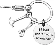 [Ipetboom] Dad Key Chain present for Father's Day Stainless Steel Key Ring with Engraved Birthday present From Versatile Use for Home Car Office