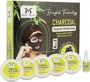 Instant Whitening Activated Charcoal Facial Kit For Women, Naturally Detox & Purify Skin For Deep Oil Cleansing, Hydrates & Moisturize Skin, Unclog Pore & Removes Impurities, 500g + 50ml