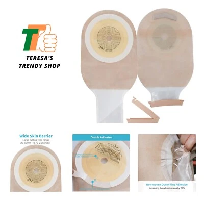 30 PCS Colostomy Bags,One Piece Drainable Pouches for Ostomy Ileostomy Stoma ...
