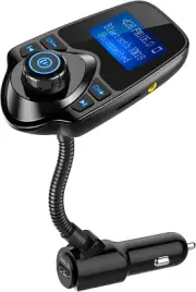 Transmisor FM Bluetooth auto 2024, manos libres, cargador USB, pantalla 1.44"