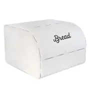 Large White Bread Box; Farmhouse Enamelware Family Size Countertop Bread Bin