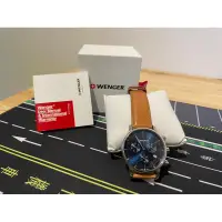 在飛比找蝦皮購物優惠-Wenger 威格 瑞士錶 都會俐落時尚三眼計時腕錶 皮帶 