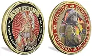 St. Florian Patron Saint of Firefighters Challenge Coin United States Prayer