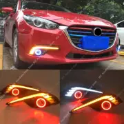 LED DRL Daytime Day Lamp Fog Lights + Angel Eyes COB H For Mazda 3 Axela 17-18 (for: Mazda)
