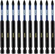10 x Rennie Tools 100mm Long PH1 Impact Screwdriver Driver Bits Set. Magnetic Phillips No.1 Heavy Duty Impact Driver Bit Set. Extra Long PH1 Bits. Hex Shank, Cross Head. Black Oxide Coated