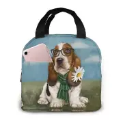 Lunch Bags Lunch Box For Women & Men Adult Insulated Lunch Bag Basset Hound D...
