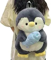[Generic] Plush Penguin Bag, Adjustable Shoulder Straps Penguin Backpack School, With Zipper Comfortable Little Children Bag For Outdoor Activities