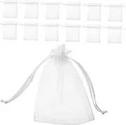 LOLIPPYY 60pcs Transparent Organza Drawstring Bags Mesh Pouches For Holiday Candy Jewelry Wedding Party Favors Mesh Bags With Breathable Fabric