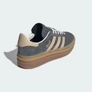 【adidas 愛迪達】休閒鞋 女鞋 運動鞋 厚底 麂皮 三葉草 GAZELLE BOLD W 霧灰 IE0428