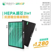 在飛比找PChome24h購物優惠-綠綠好日 複合型抗菌濾網 適 夏普 SHARP KC-A50