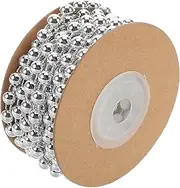 HOMSFOU Pearl Beads String for Crafts Half Round Bead Chain Garland Abs Cotton Line Trim for DIY Clothing Jewelry Making and Unique Accessories Design