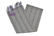 Seaward & Stearn NWT Wool & Angora Scarf In Green & Cream With Bright Purple