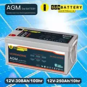 12V 300AH OFF GRID SOLAR DEEP CYCLE AGM GEL BATTERY BANK RV 4WD Volt Amp Hour