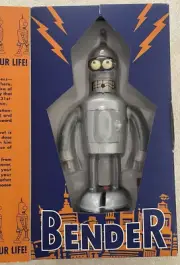 Futurama 2000 Bender Wind Up Robot Action Toy Rocket USA