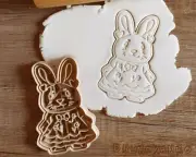 Easter Rabbit Family Mother Son Father Eggs Grass Decorations Cookie Cutter
