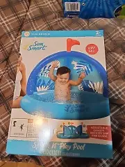 Splash n’ Play Pool w/ Adjustable Canopy Top Blue Toddlers 2+ Years