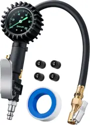 Astroai Glow Dial Tire Inflator with Pressure Gauge 100 PSI, Heavy Duty New