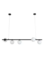 Helix 5 Light Bar Pendant in Black with Frosted Opal Glass