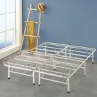 Bed Base Double White Metal Smartbase Foldable Frame - Zinus