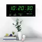 Large Screen Digital Wall Clock LED Display Desk Temperature Time Calendar Date