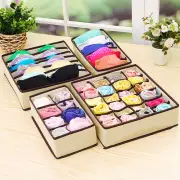 4Pcs Storage Organizer Underwear Sock Tie Drawer Divider Pants Tidy Wardrobe Box