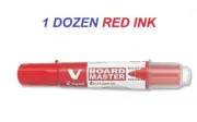 Pilot V BOARD Master BULLET WHITEBOARD MARKERS - 1 DOZEN RED