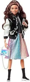 Barbie Signature @BarbieStyle Fully Posable Fashion Doll (Brunette) with 2 Tops, Skirt, Jeans, Jacket, 2 Pairs of Shoes & Accessories, for Collectors