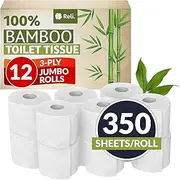 [Reli.] Bamboo Toilet Paper (12 Jumbo Rolls) | 3 Ply Toilet Paper (350 Sheets/Roll) Bathroom Tissue | Organic Bath Tissue | Bamboo Chemical Free Rolls (4200 Sheets Total)